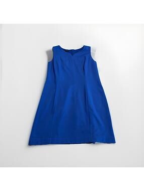Talbots Dress Size 10 Royal Blue Sleeveless Knit Sheath Stretch Ponte Career(A22